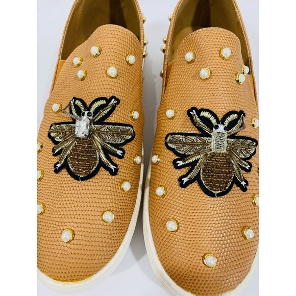 Olivia Miller Genesee Bee Embellished Sneakers Pearl Stone size 11 - Picture 2 of 10